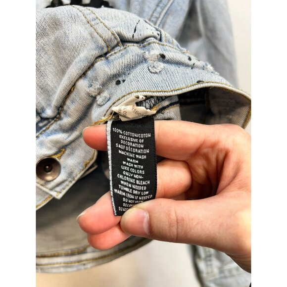 Eternity BC/AD Mens Rad Jean Jacket Stretch Denim Size Small Blue Long Sleeve - Picture 6 of 11
